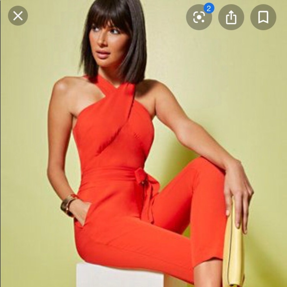 Criss cross halter jumpsuit